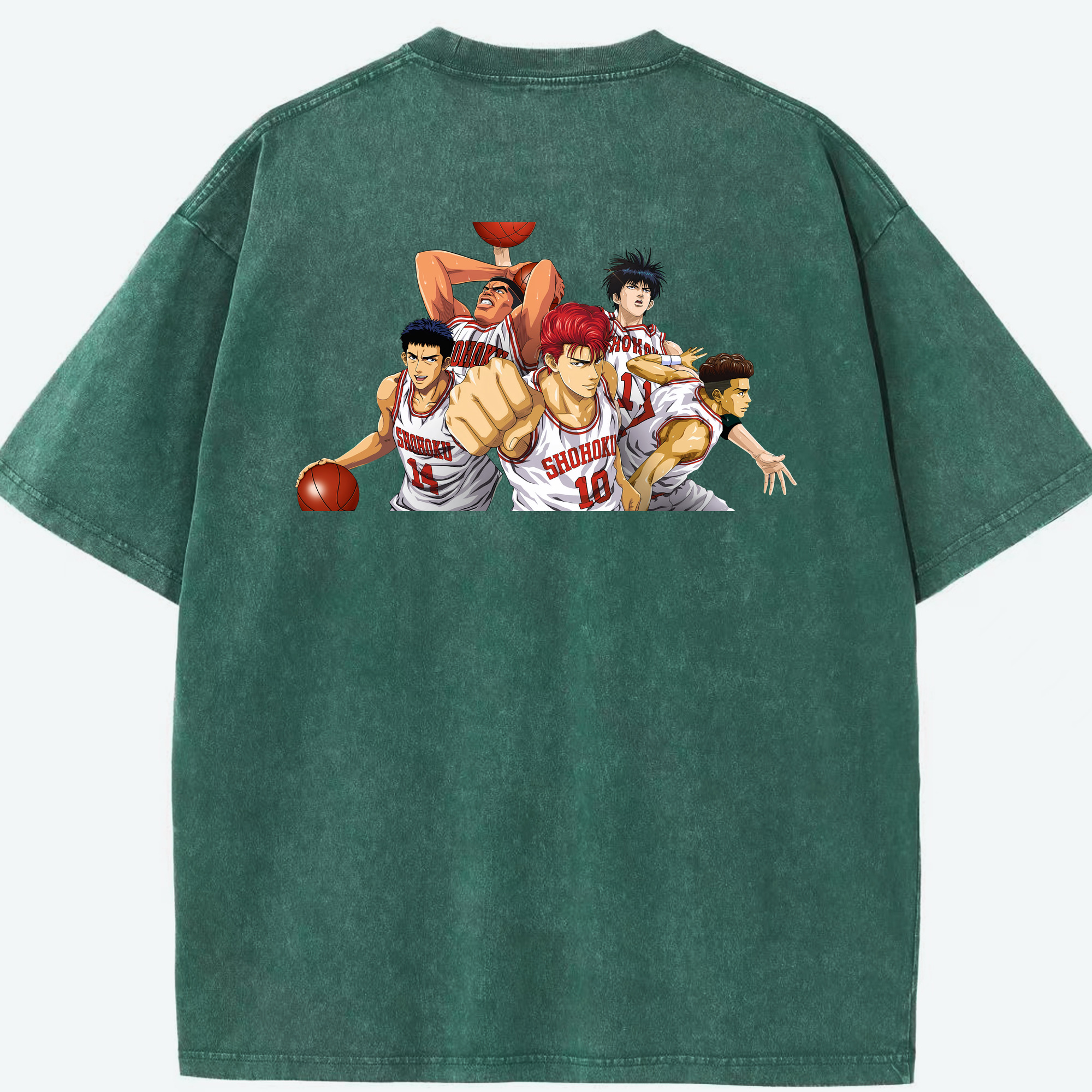 （画像用） SLAM DUNK／スラムダンク 綿100% ヴィンテージ風 半袖Tシャツ（背面プリント）